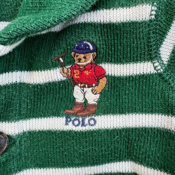 Vtg Ralph Lauren Embroidered Bear Polo Player Sleeper 9m - Picture 3 of 6
